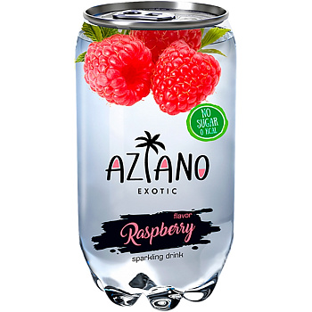 Напиток «Aziano» Raspberry, Малина 0.35л с газом, пэт