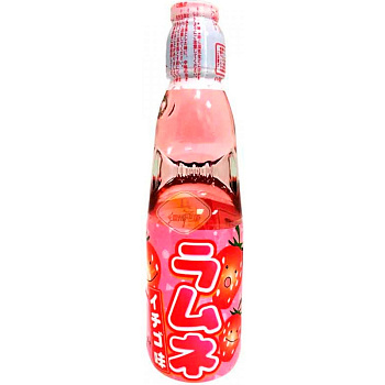 Напиток «Ramune» Lemonade Strawberry, Рамуне со вкусом клубники 0.2л, стекло