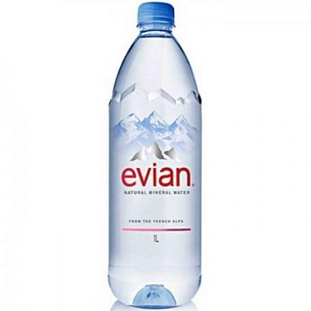 Минеральная вода без газа Evian Эвиан 1 л. Пластик (12шт)