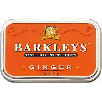 Леденцы «Barkleys» Mints Ginger, Барклайс Минтс Имбирь, 50гр.