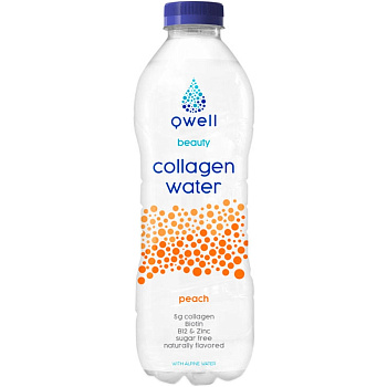 Напиток безалкогольный негазированный «Qwell Collagen Water» со вкусом персика 0.5л, пластик