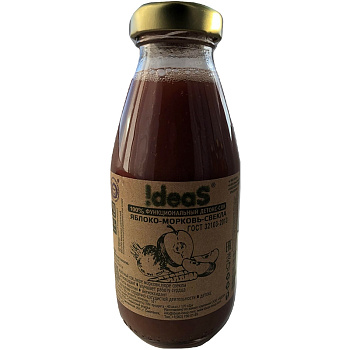 Детокс Cок «Ideas» Яблоко, Морковь, Свекла, 0.3л, стекло