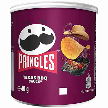 Чипсы «Pringles» Texas BBQ Sauce, Принглс Барбекю Техас 40г, банка
