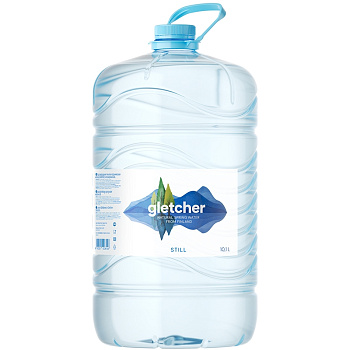 Минеральная родниковая вода «Gletcher», Глетчер 10л, без газа, пэт