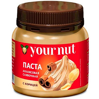 Шоколадная паста «Your Nut», арахисовая сливочная с корицей, 250гр