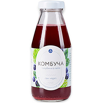 Напиток «Зеленая компания» Комбуча Голубика - Лайм, 0.3л, стекло