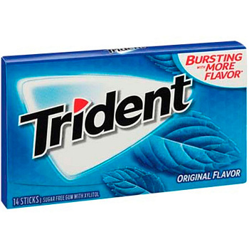 Жевательная резинка «Trident» Original Flavor, Трайдент Оригинальный, 26.6г.