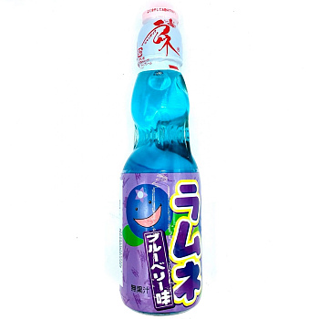 Напиток «Ramune» Lemonade Myrtille Hata Kosen Original Taste, Рамуне Хата Косен со вкусом черники 0.2л, стекло