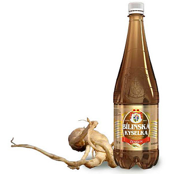 Лечебно - столовая минеральная вода «Bilinska Kyselka», Билинска Киселка, с экстрактом женьшеня 1л, с газом, Пэт