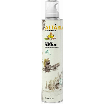 Масло «Altaria» Кедровое фасованное  в аэрозольный баллон нерафинированное, 0,25л