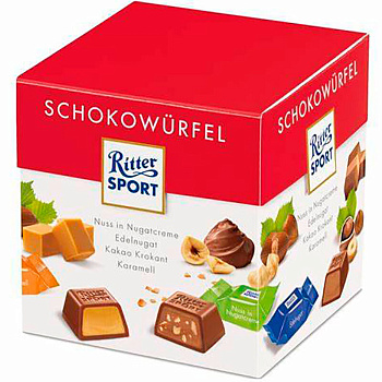 Шоколадные конфеты «Ritter Sport» Schokowurfel, Микс  176г, коробка