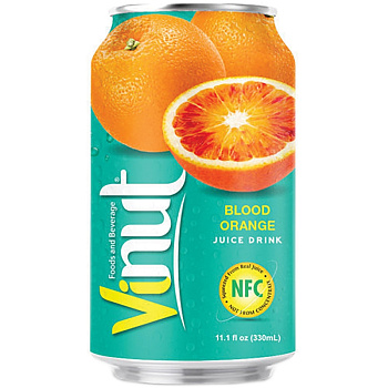 Напиток сокосодержащий Vinut Blood Orange, Винут Красный Апельсин 0,33 л, 24 шт/уп