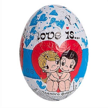 Шоколадное ЯЙЦО LOVE IS с игрушкой 20гр.