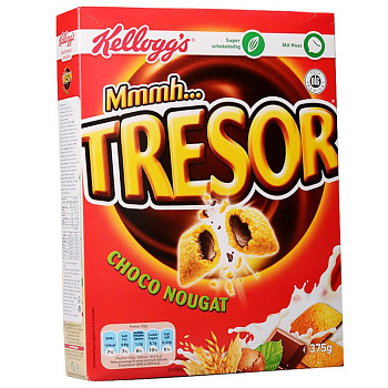 Сухой завтрак Kelloggs Tresor Сhoco Nougat 375 гр, 7 шт/уп