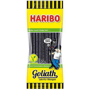 Мармелад «Haribo» Goliath Lakritz - Stangen (Vegan), Харибо Голиаф Лакрица палочки, 125гр