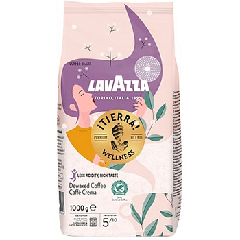 Кофе «Lavazza» Tiera Wellness Premium Blend, Лавацца Тиерра Веллнесс Премиум Бленд 1кг, зерно, пакет