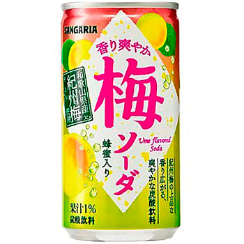 Напиток «Sangaria» Ume Flafored Soda, Сангария Юме Флаворед Сода, 0.19л, газ, банка