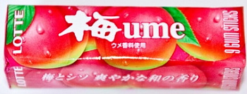 Жвачка «Lotte» Ume, Лотте Умэ со вкусом японской сливы (пластинки), 31г.