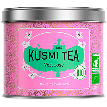 Kusmi tea зеленый чай "Rose Green Tea", "Зеленый чай с розой" (BIO, Organic Tea), банка 100гр