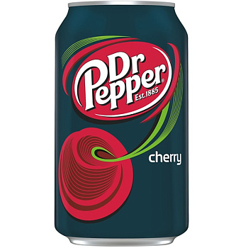 Газированный напиток Dr Pepper Cherry, Доктор Пеппер 0.355л, банка (США)
