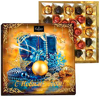 Набор шоколадных конфет «Сouturier» Chocolate, Шоколадный Кутюрье Ассорти (Синий Подарок), 360гр, коробка