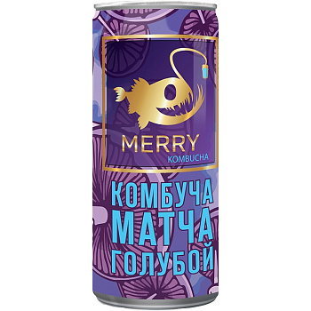 Безалкогольный Напиток Merry Kombucha, Матча Голубой, 0.33л, ж/б