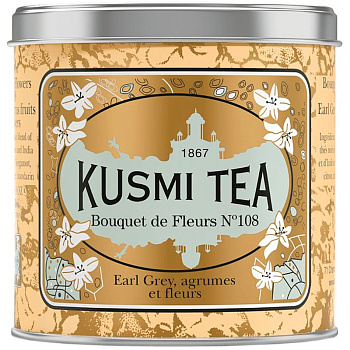 Kusmi tea "Bouquet Of Flowers N°108", "Букет Цветов N°108" (BIO, Organic Tea), банка 100гр