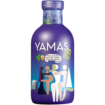 Напиток холодный зеленый чай «Yamas» Blueberry Juice and Honey, Ямас Голубика, Мед, 0.355л, стекло