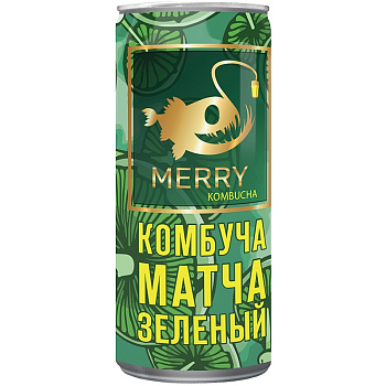 Безалкогольный Напиток Merry Kombucha, Матча Зеленый, 0.33л, ж/б