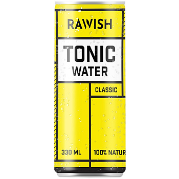 Напиток Тоник «Rawish» Water Tonic Classic, Равиш Тоник Классик 0.33л, банка