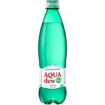 Минеральная вода природная питьевая «Aqua dew», Аква Дью 0.5, с газом, пэт