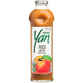 Сок «Yan Bio» Органика Персик, Яблоко прямого отжима 0.93 литра