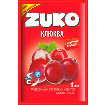 Impulse Сухой сок "ZUKO" Клюква 25гр, 12 шт/уп