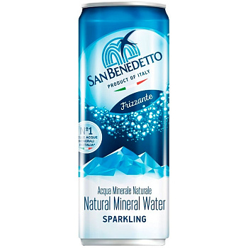 Минеральная вода San Benedetto, Сан Бенедетто 0,33 банка, с газом