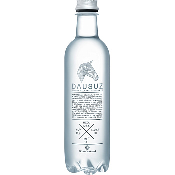 Вода Dausuz, Даусуз 0,5 л, 12 шт/уп, с газом, ПЭТ