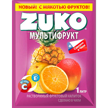 Сухой сок "ZUKO" Мультифрукт 20гр, 12 шт/уп