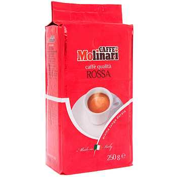 Кофе Molinari ROSSA, Молинари Росса, Молотый, 250г. вакуумная упаковка