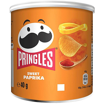 Чипсы «Pringles» Paprika, Принглс Паприка 40г, банка