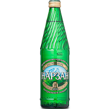 Минеральная вода природная питьевая «Нарзан» с газом, 0.5, стекло