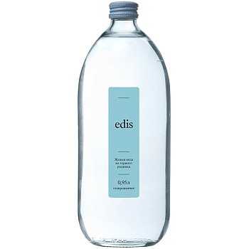 Минеральная вода из горного родника «Edis», Эдис 0.95, с газом, стекло