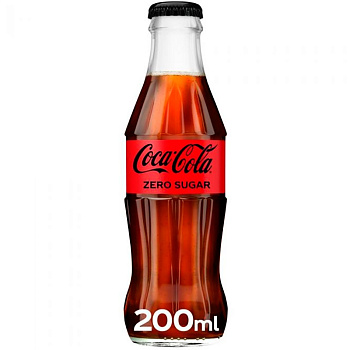 Газированный напиток «Coca-Cola» Zero Sugar, Кока Кола Зеро 0.2л. стекло (Великобритания)
