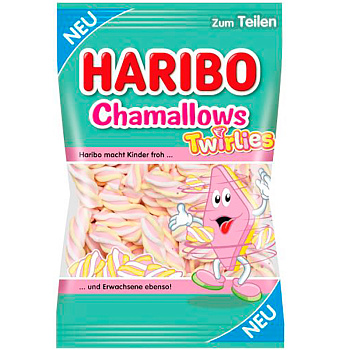 Маршмеллоу «Haribo» Chamallows Twirlies, Харибо Чмалловс Твирлис, 200гр, пакет