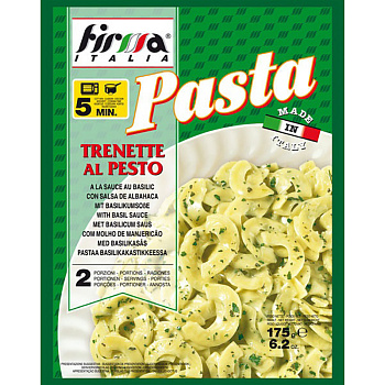 Спагетти «Firma Italia», Фирма Италия Тренетте с Базиликовым Соусом, 175гр, пакет