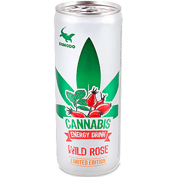 Энергетический напиток «Komodo» Cannabis Wild Rose, Комодо Каннабис Дикая Роза 0.25л, банка