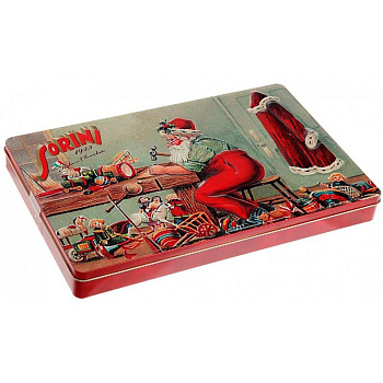 Конфеты «Sorini» Santas Lab, Сорини Санта Лаб, молочный шоколадж c пралине и злаками, 320гр, железная коробка