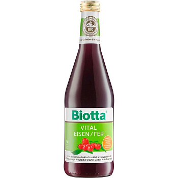 Сок «Biotta» "Витал Железо" смесь овощей и фруктов прямого отжима "БИО" 500 мл