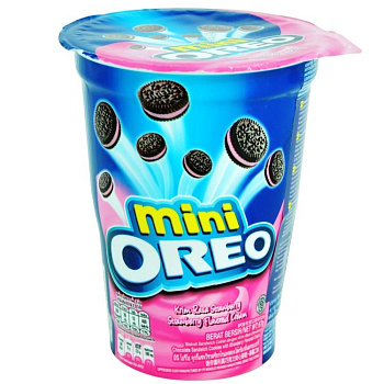 Печенье Oreo Mini Strawberry, Орео Мини Стравберри (клубника) 61,3гр * 24 шт/упак