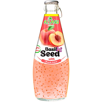 Aziano нектар Персика с семенами базилика 30%, 290 мл, 24 шт/уп, стекло