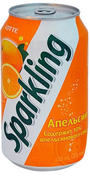Сокосодержащий газированный напиток "Sparkling" Апельсин 355мл ж/б