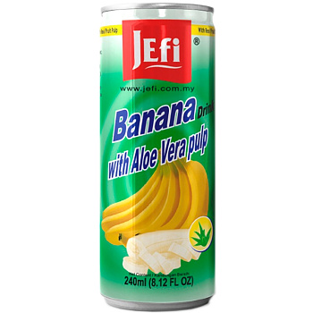 Jefi Banana with Aloe Vera Напиток из сока  Банана и Алоэ вера 240мл ж/б